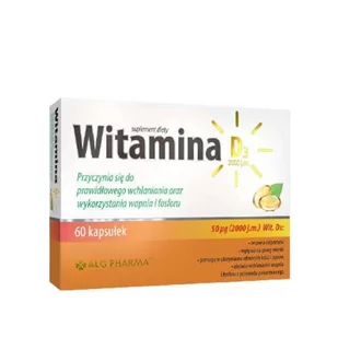 Pharma ALG Witamina D3 2000j.m. [ 60kaps ] - ALG - Witaminy i minerały dla sportowców - miniaturka - grafika 1