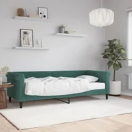 Sofy i kanapy - vidaXL Sofa z materacem do spania, ciemnozielona, 80x200 cm, aksamit - miniaturka - grafika 1