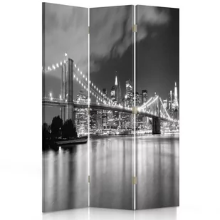 Parawan pokojowy FEEBY, Manhattan panorama z Brooklyn Bridge 1, Dwustronny 110x170cm 3-częściowy - Parawany - miniaturka - grafika 1
