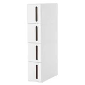 Szafki biurowe - Regał wózek na kółkach 4 szuflady biały 84 cm - miniaturka - grafika 1