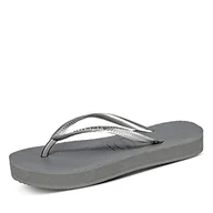 Klapki i japonki damskie - Havaianas Damskie japonki Slim Flatform, stalowoszary, 41/42 EU - miniaturka - grafika 1