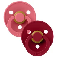 Smoczki uspokajające - BIBS 2-PACK M CORAL & RUBY Smoczek Uspokajający kauczuk Hevea - miniaturka - grafika 1