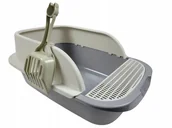 Kuwety dla kotów - KUWETA dla kota otwarta z łopatką 51x36x21 szara - miniaturka - grafika 1