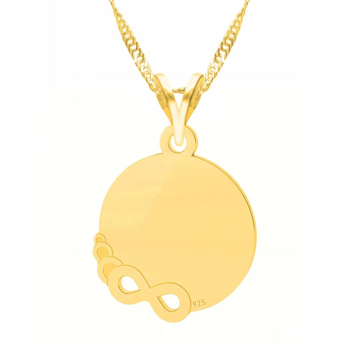 Złoty Naszyjnik Nieskończoność Infinity Symbol Love Ósemka SREBRO 925