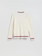 Swetry męskie - Reserved - Strukturalny sweter z bawełną - biały - miniaturka - grafika 1