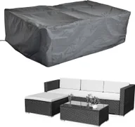 Pokrowce na meble ogrodowe - Mucola pokrowiec ochronny na meble ogrodowe plandeka zestaw kanapa sofa stół odporny na warunki atmosferyczne czarny - Lounge 227x152x65 - miniaturka - grafika 1
