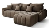 Narożniki - Welurowa brązowa sofa w kształcie litery L F0-T57 - miniaturka - grafika 1