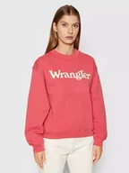Bluzy damskie - Wrangler Retro Sweat Damska Bluza Klasyczna Logo Holly Berry W6N0Haxgh-M - miniaturka - grafika 1