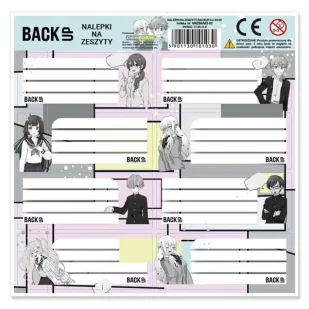 Nalepki na zeszyty BackUP Komiks Anime (25szt) - DERFORM - Szkolne artykuły papiernicze - miniaturka - grafika 1