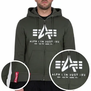 Alpha Industries Bluza rozpinana z kapturem (178325) dark olive [Rozmiar L] - Bluzy męskie - miniaturka - grafika 1
