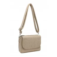 Torebki damskie - Beżowa Ażurowa Torebka Listonoszka Damska LUIGISANTO Dopinany Pasek Modna - miniaturka - grafika 1
