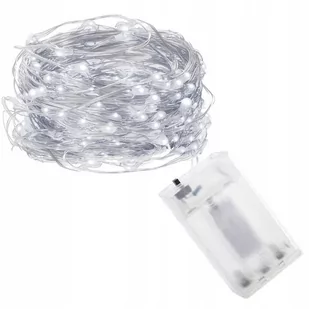 Lampki Druciki 20 Led Na Baterie 2M Biały Zimny - Oświetlenie świąteczne - miniaturka - grafika 1
