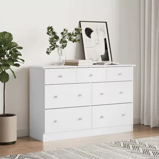Komoda ALTA, biała, 112x35x73 cm, drewno sosnowe Lumarko! - Inne meble do salonu - miniaturka - grafika 1