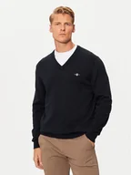Swetry męskie - Gant Sweter Classic 8030562 Granatowy Regular Fit - miniaturka - grafika 1