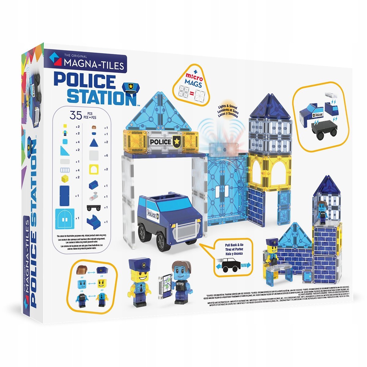 MAGNA-TILES Klocki Magnetyczne Posterunek Policji 35 el