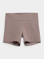 Legginsy - 4F, Legginsy krótkie do jogi damskie, 4FSS23TFSHF138-82S, Jasny Brązowy, rozmiar L - miniaturka - grafika 1