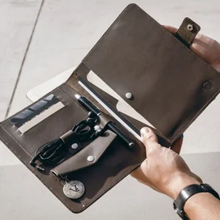 Solier Skórzany organizer na dokumenty Solier SA21 brązowy - Teczki i aktówki - miniaturka - grafika 1