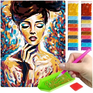 Haft Diamentowy ARTULIO, Obraz DIY 5D, Diamond Painting, Mozaika diamentowa 30x40cm (Ekspresyjny obraz kobiety) + zestaw akcesoriów - Malowanie po numerach - miniaturka - grafika 1