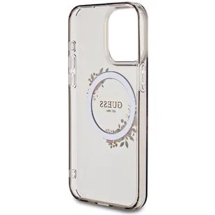 Guess GUHMP15XHFWFCK iPhone 15 Pro Max 6.7" czarny/black hardcase IML Flowers Wreatch MagSafe - Etui i futerały do telefonów - miniaturka - grafika 7