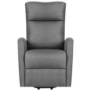 Fotele - vidaXL Podnoszony fotel masujący, rozkładany, jasnoszary, tkanina - miniaturka - grafika 1