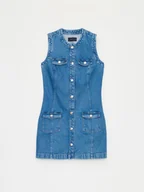 Sukienki - Mohito - Jeansowa sukienka mini - niebieski - miniaturka - grafika 1