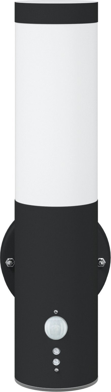 vidaXL Czarna lampa ścienna z czujnikiem IP44