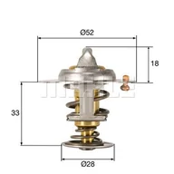 Termostaty - Termostat, płyn chłodzący Mahle TX 327 92D - miniaturka - grafika 1