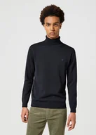 Swetry męskie - SWETER GOLF MĘSKI WRANGLER 112356772 TURTLENECK BLACK L - miniaturka - grafika 1