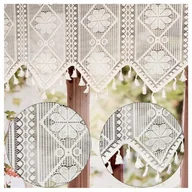 Firany - Zazdrostka boho do kuchni zazdrostki z frędzlami koronkowe SHABBY 175/60cm - miniaturka - grafika 1