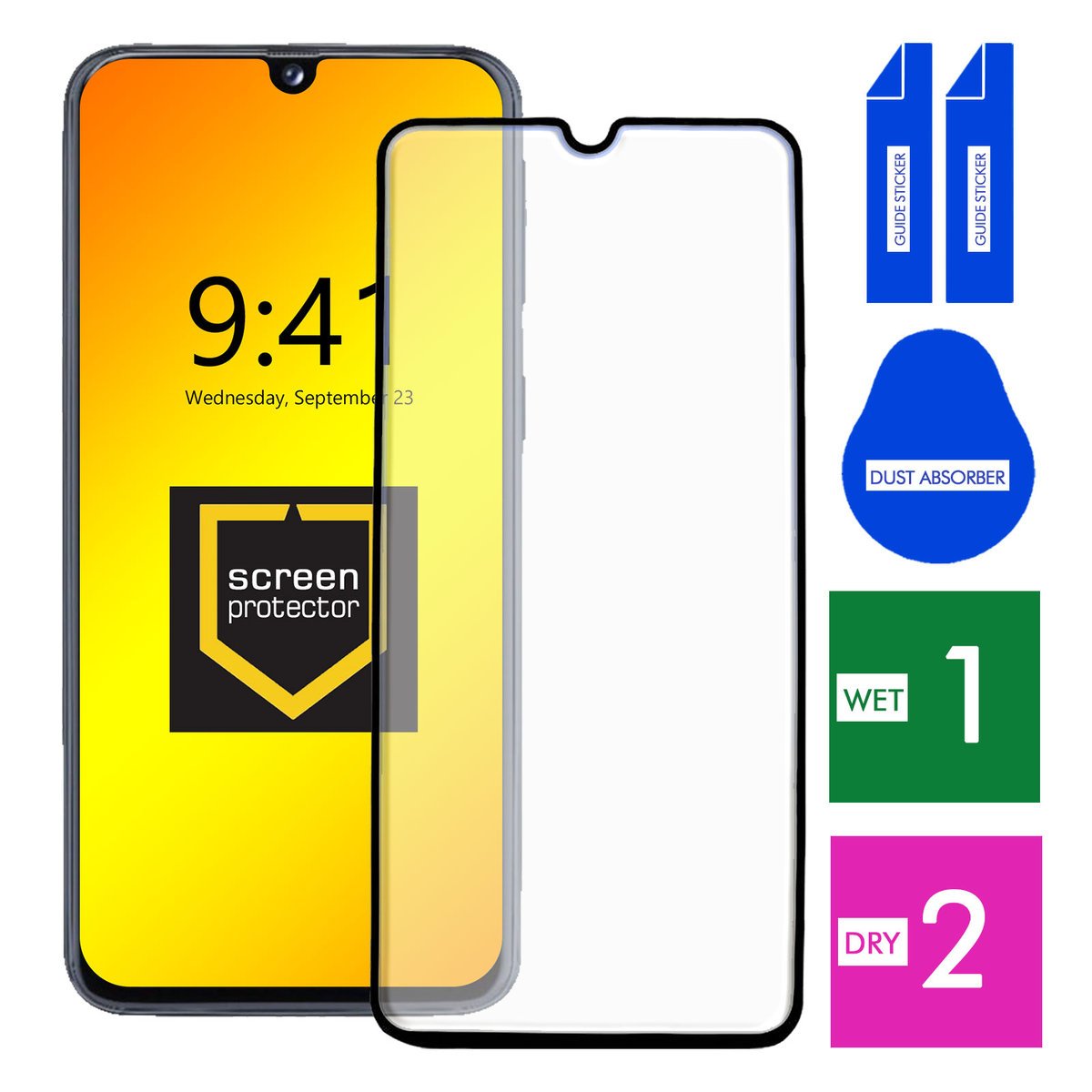 SZKŁO HARTOWANE DO SAMSUNG GALAXY A40 PEŁNE CAŁY EKRAN PANCERNE 5D JAKOŚĆ