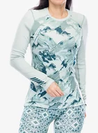 Bluzy sportowe damskie - Bluza damska Helly Hansen LIFA Merino Midweight Graphic Crew - green mist mountain camo a - miniaturka - grafika 1
