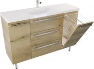 Szafki łazienkowe - Szafka z umywalką ATHD UM ST 120 D K UCH MAT - Drewnodekor mat - Uchwyt Chromowany - miniaturka - grafika 1