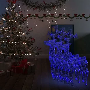 vidaXL Renifery ozdobne, 3 szt., 60x16x100 cm, akryl - Oświetlenie świąteczne - miniaturka - grafika 1