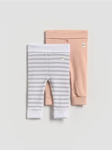 Reserved - Bawełniane legginsy 2 pack - brudny róż - Komplety dla niemowląt - miniaturka - grafika 1