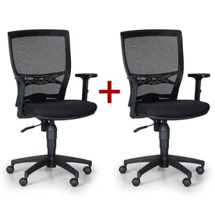 Fotel biurowy, krzesło biurowe B2B Partner Krzesło biurowe Venlo 1+1 gratis, czarne 415040 - Fotele i krzesła biurowe - miniaturka - grafika 1
