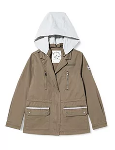IKKS JUNIOR Parka chłopięca z kapturem, khaki, 8 Lat - Kurtki i płaszcze dla dziewczynek - miniaturka - grafika 1