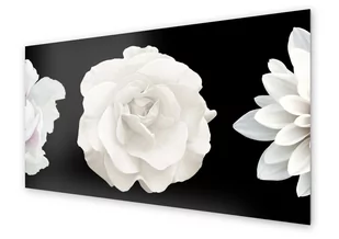 Panel kuchenny HOMEPRINT Biały kwiat na czarnym tle 120x60 cm - Dekoracje domu Panel kuchenny HOMEPRINT Biały kwiat na czarnym tle 120x60 cm - Dekoracje domu - miniaturka - grafika 1