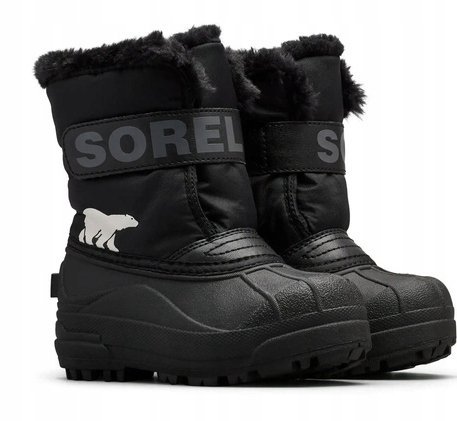 SOREL SNOW COMMANDER ŚNIEGOWCE CZARNE DZIECIĘCE CIEPŁE NA ZIMĘ 30 JKA