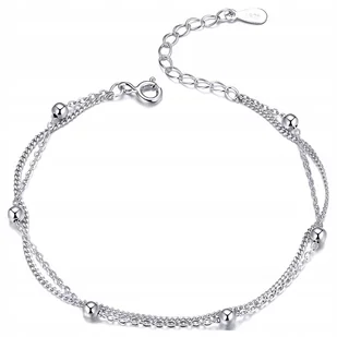 Bransoletka Podwójna CELEBRYTKA Srebro pr 925 kuleczki kulki srebrna damska - Bransoletki - miniaturka - grafika 1