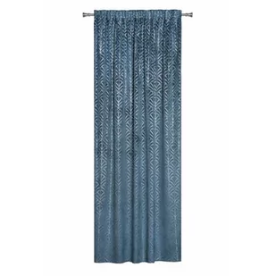 Zasłona z taśmą PLACIDO 140 x 260 cm morski - Zasłony - miniaturka - grafika 1