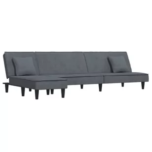 Sofa rozkładana L, ciemnoszara, 255x140x70 cm, aks - Narożniki - miniaturka - grafika 1