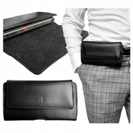 Etui i futerały do telefonów - ETUI na telefon wzmocniony do PASKA ORYGINAŁ XXXL A2E kabura SKÓRA NATURALNA kolor czarny - miniaturka - grafika 1