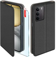 Etui i futerały do telefonów - Etui z klapką do Realme C75 Zamykane Czarne Futerał + Szkło 9H - miniaturka - grafika 1