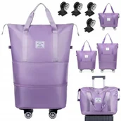 Akcesoria podróżnicze - Torba duża podróżna sportowa składana rozkładana na kólkach samolotowa - miniaturka - grafika 1