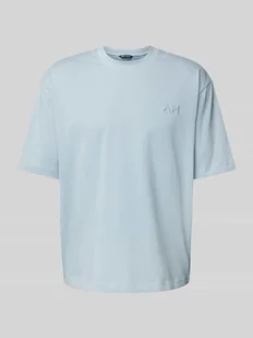 T-shirt z detalem z logo - Koszulki męskie - miniaturka - grafika 1