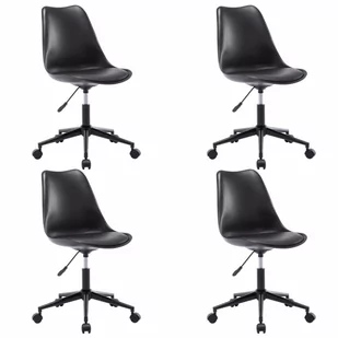 vidaXL Obrotowe krzesła jadalniane, 4 szt., czarne, sztuczna skóra - Krzesła - miniaturka - grafika 1