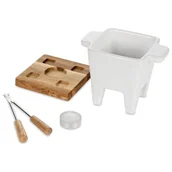 Zestawy do fondue - BOSKA Boska 340030 naczynie do fondue, drewno dębowe, kolor biały 340030 - miniaturka - grafika 1