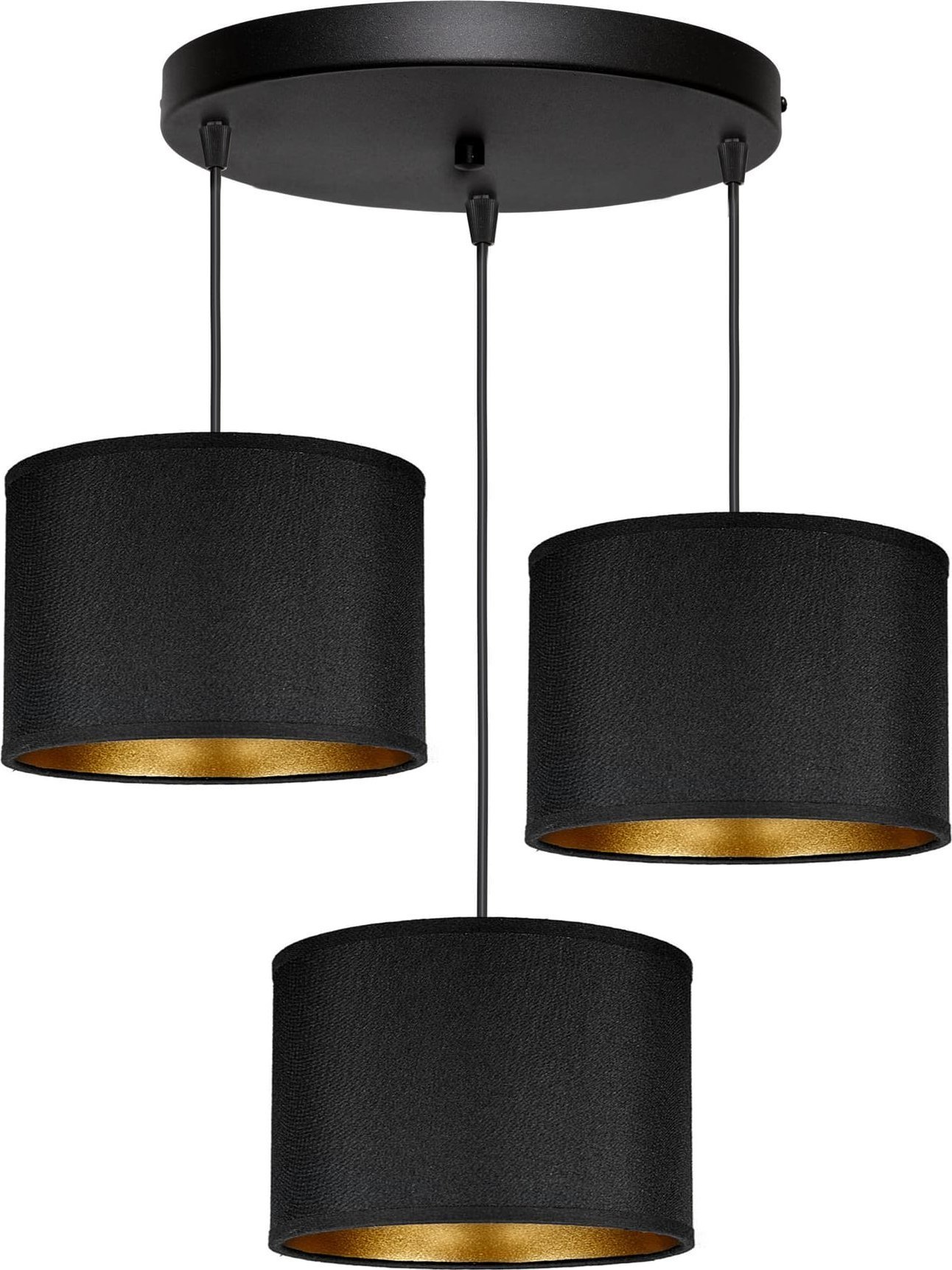 Lampa wisząca Orno KYLO 3P E27, lampa wisząca, max. 3x60W, czarna, okrągła
