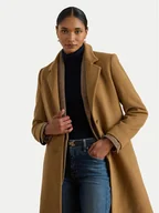 Płaszcze damskie - LAUREN RALPH LAUREN Płaszcz wełniany 297P04141002 Brązowy Regular Fit - miniaturka - grafika 1