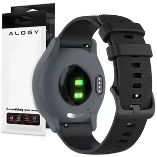 Pasek uniwersalny Alogy Strap z klamrą na smartwatch zegarek 18mm czarny - Akcesoria do smartwatchy - miniaturka - grafika 1